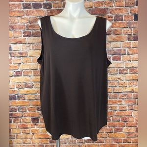 Eileen Fisher Woman 3X Brown Silk Tank Top